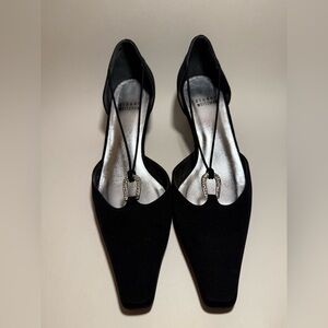 Stuart Weitzman Low Silk Evening Shoe Heels 6.5